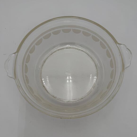 Vintage PYREX Etched Casserole Dish Half Moon Pattern 023-623B 1935-1938 8" - Picture 5 of 7